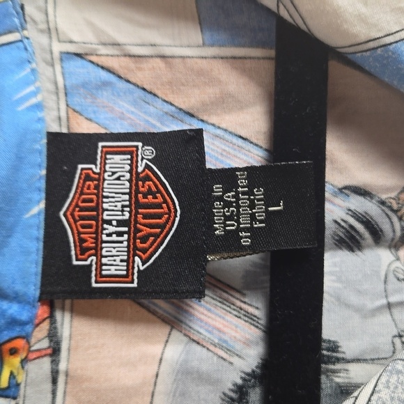 Vintage 90’s Harley Davidson Comic Book Strip Button Up-Size Large - Picture 4 of 14